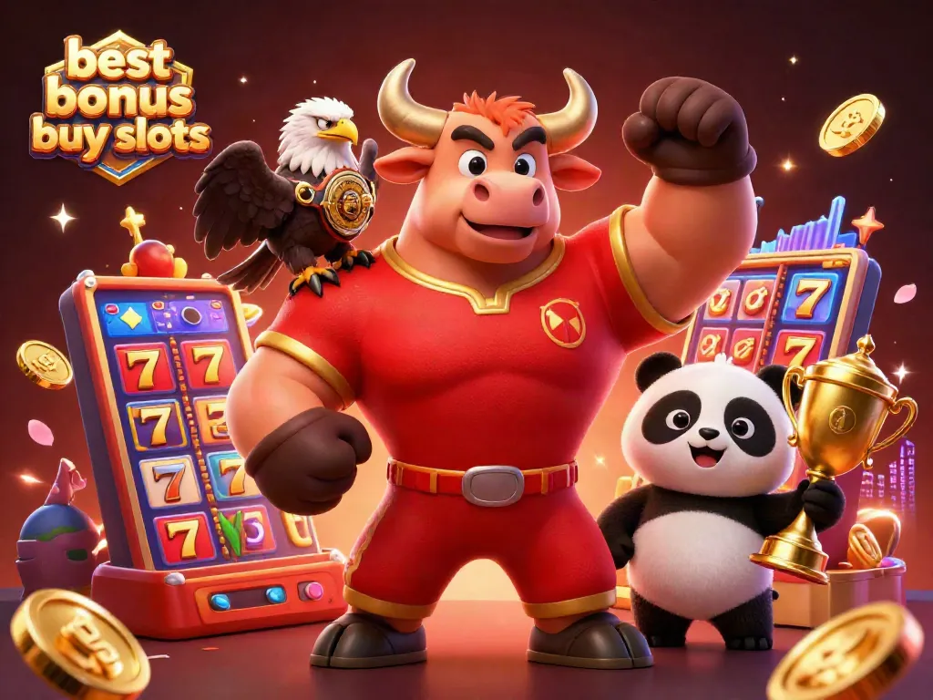 Experience the excitement of the best bonus buy slots with our vibrant 3D casino illustration.