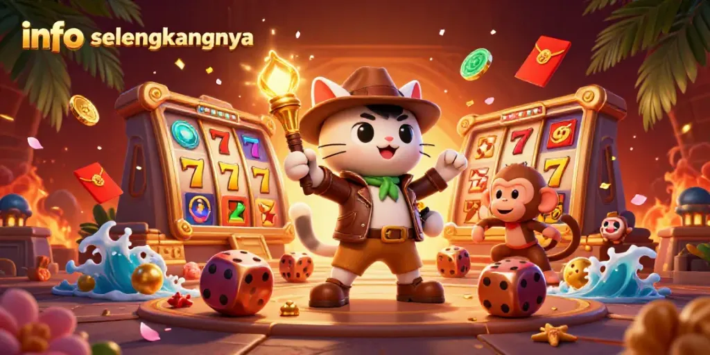 Temukan info selengkapnya saat kucing arkeolog 3D dan monyet menjelajah artefak kasino yang berkilauan.