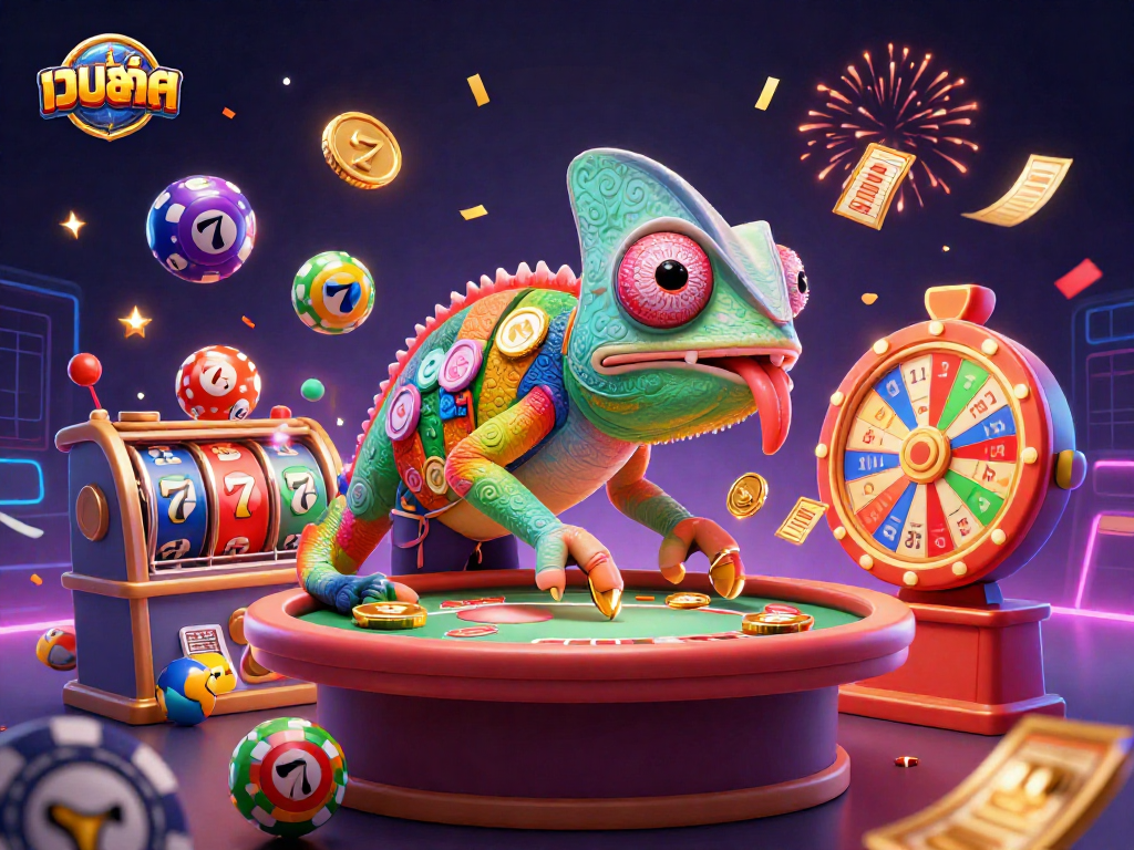 Engaging เว็บสล็อต scene featuring a colorful array of slot games with dynamic characters.
