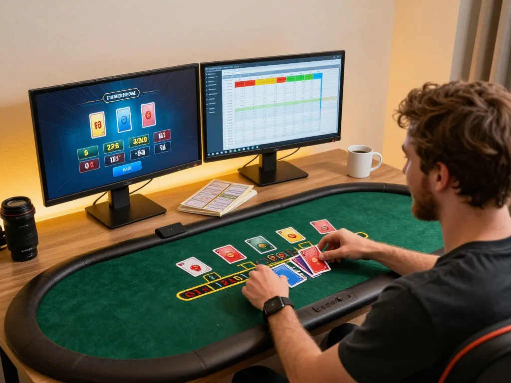 Engaged player at a live dealer blackjack table on tr88.com showcasing strategic gameplay