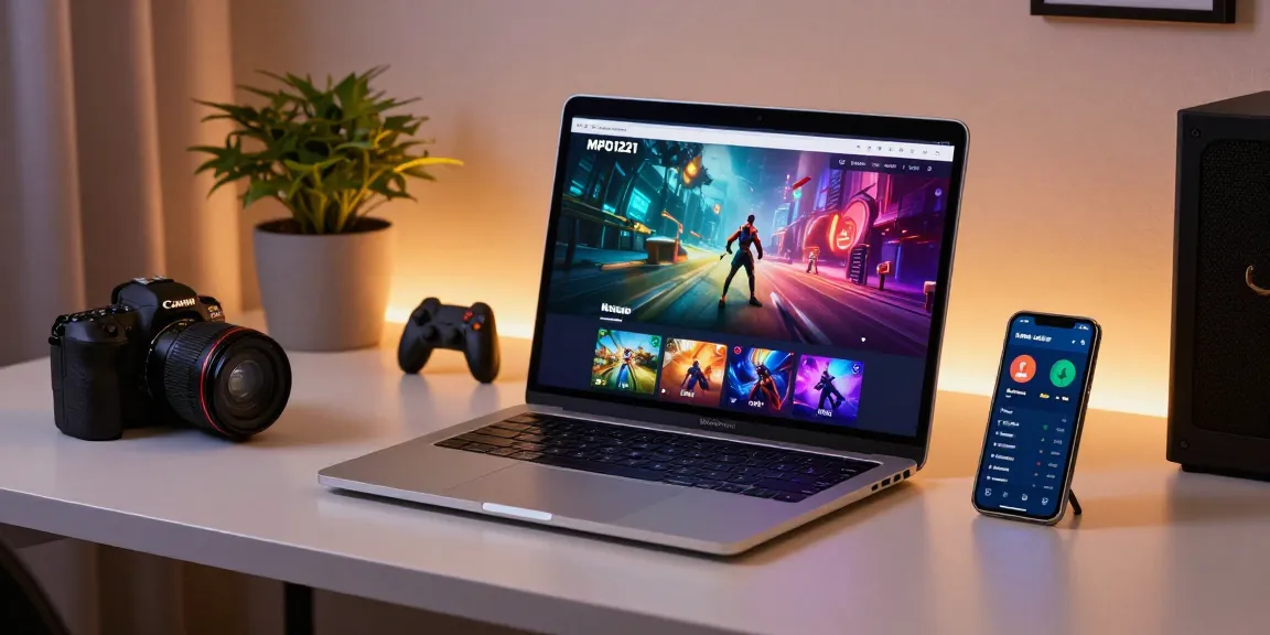 Platform MPO1221 ditampilkan di laptop dalam kantor rumah modern, menekankan pengalaman gaming yang ramah pengguna.