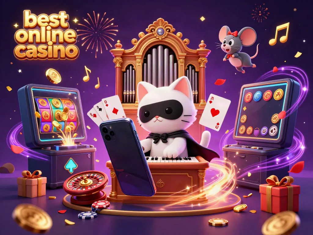 Experience the thrill at the best online casino with a magical 3D illustration of gaming excitement.
