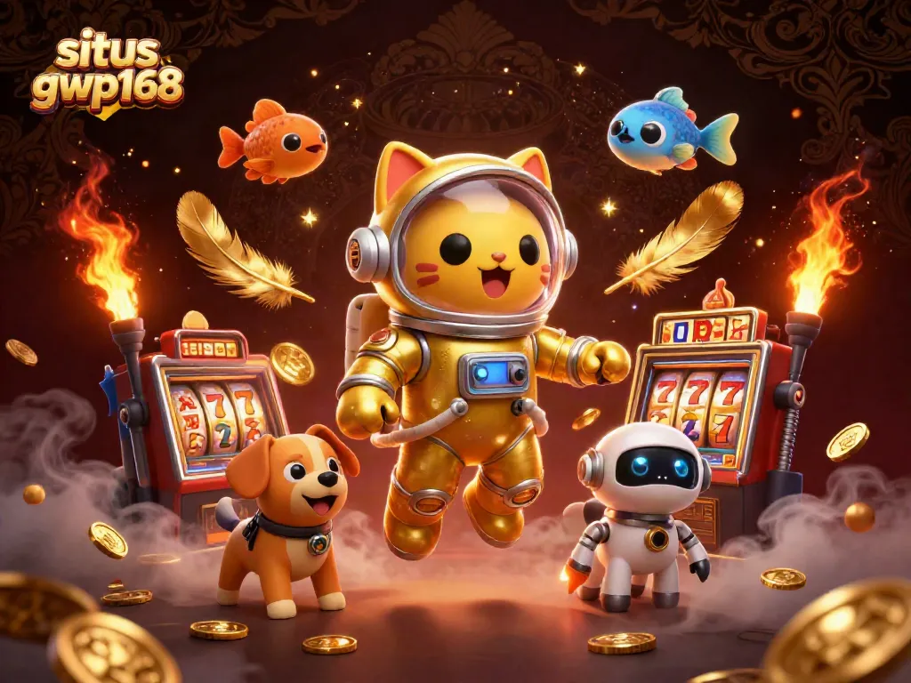Permainan slot di situs gwp168 dengan kucing astronot dan anjing robot, sambil mengejar keberuntungan.