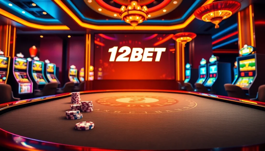 Gamblers enjoying an exciting game at 12BET's luxurious online casino table.