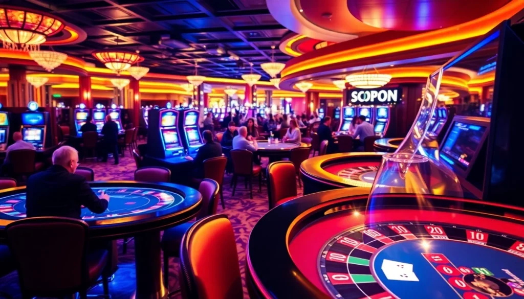SODO Casino features an exciting gaming atmosphere with vibrant tables and players enjoying thrilling gameplay.