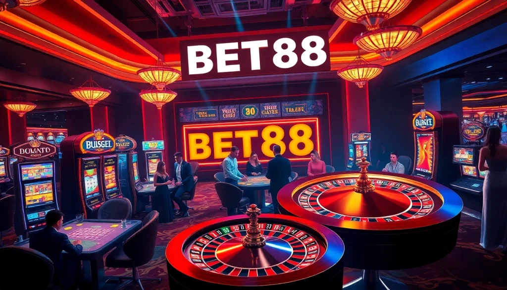 Experience the excitement at BET88 casino with dynamic games like roulette, slots, and lively player interactions.