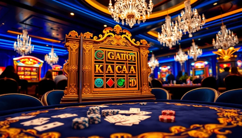 Experience the thrill of Gates of Gatot Kaca Super Scatter at this vibrant casino scene.