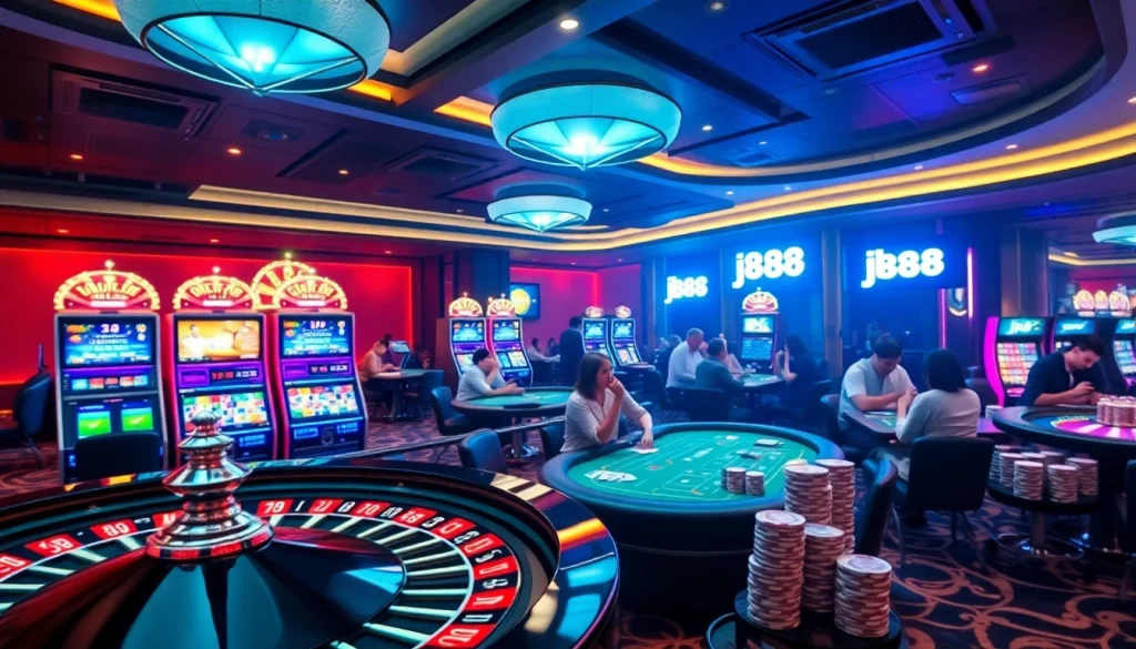 Experience the excitement of j88 đăng nhập at a premier online casino with vibrant gaming visuals.