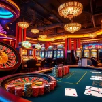 Rasakan sensasi di kasino datukwin dengan mesin slot yang berwarna-warni dan meja poker yang rapi.