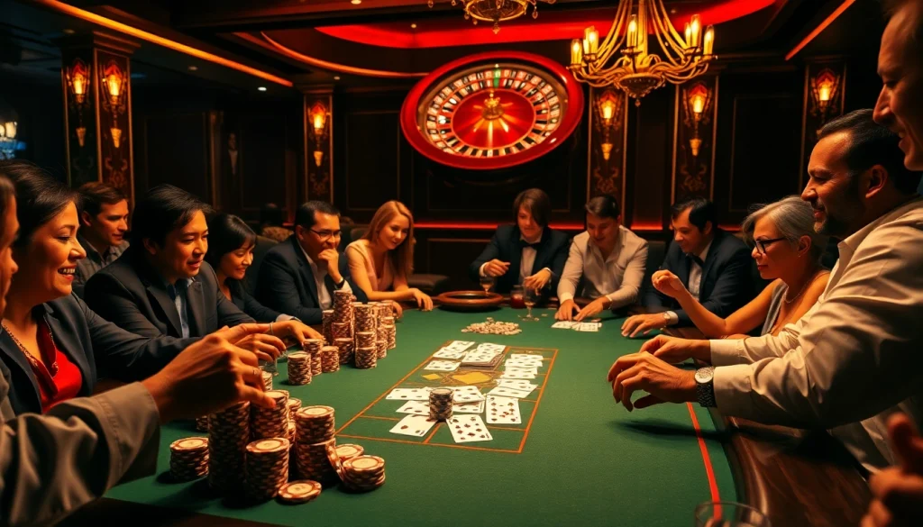 Experience the thrill of winning at MB66 poker with vibrant chips and cards in play.