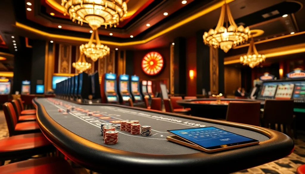 Experience high-stakes action at 98win vin's vibrant casino, featuring blackjack tables and roulette.
