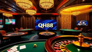 Experience thrilling online gambling with QH88 at luxurious casino tables.