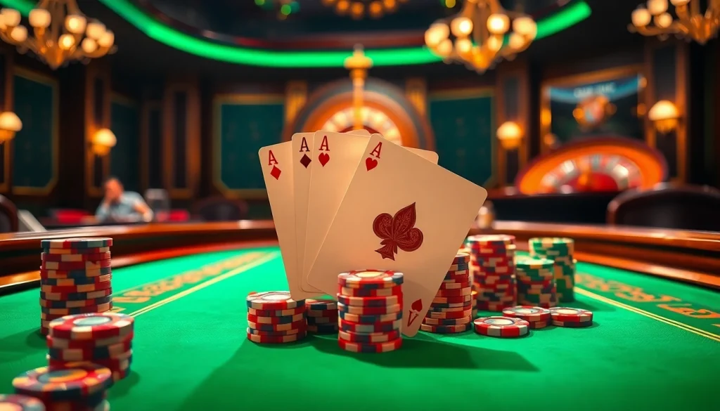 Experience the thrill of poker at https://rr88.auction/, featuring vibrant chips and dramatic lighting.