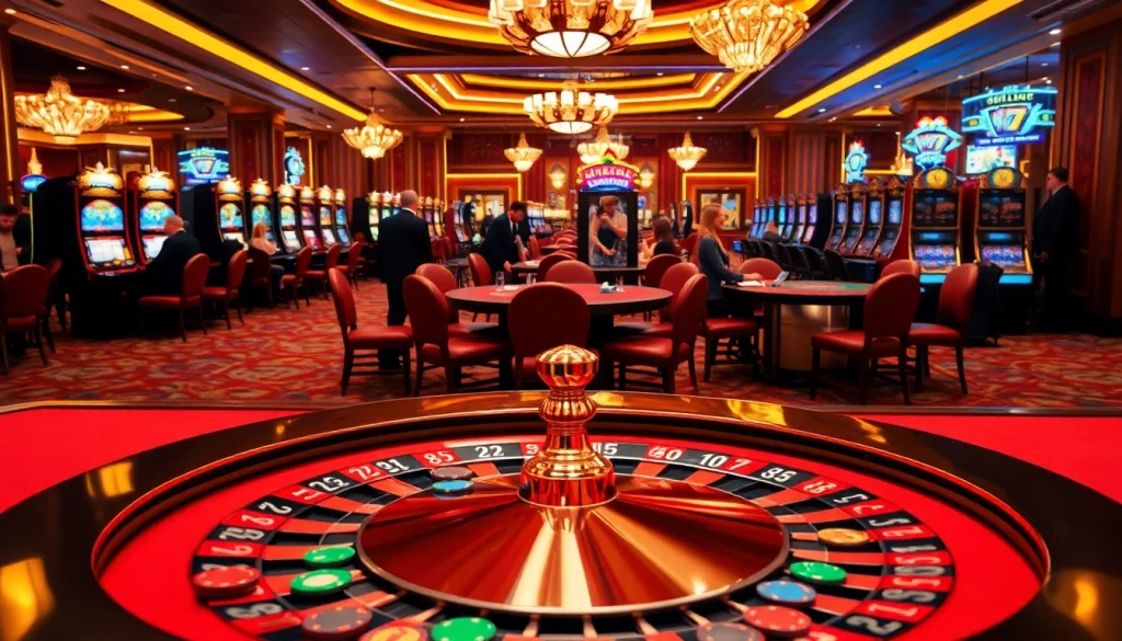 Experience the thrilling atmosphere of 88aa with a vibrant casino scene featuring roulette and poker.