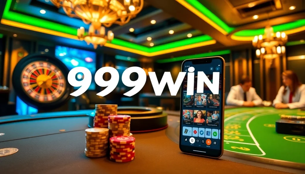 Engaged players enjoying games like blackjack and roulette at a luxurious casino, featuring the 99win brand.
