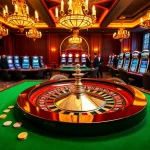 Engaging scene of SODO Casino with roulette, poker cards, and vibrant atmosphere.