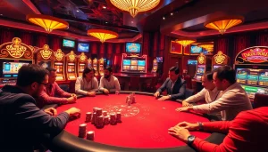 Experience thrilling gameplay at fun79 com with vibrant casino tables and enthusiastic players.