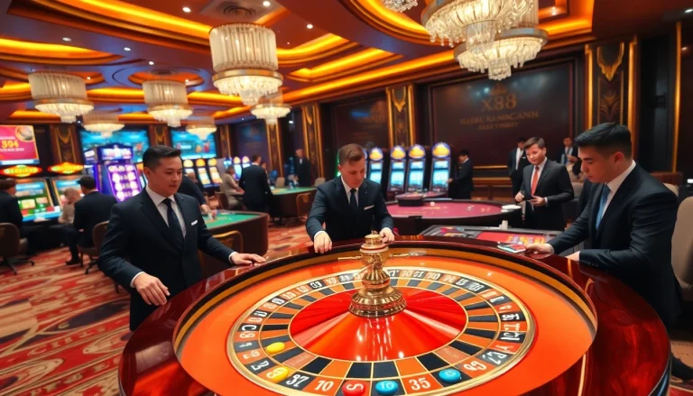 Experience thrilling gameplay at Nhà cái x88 with vibrant casino tables and engaging gambling action.