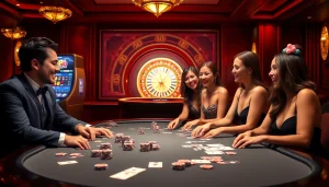 Betting excitement at dn 88’s luxurious casino table with poker chips and cards.