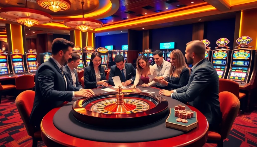 Engaged players enjoy strategic games at https://bem88.com's luxurious casino table.