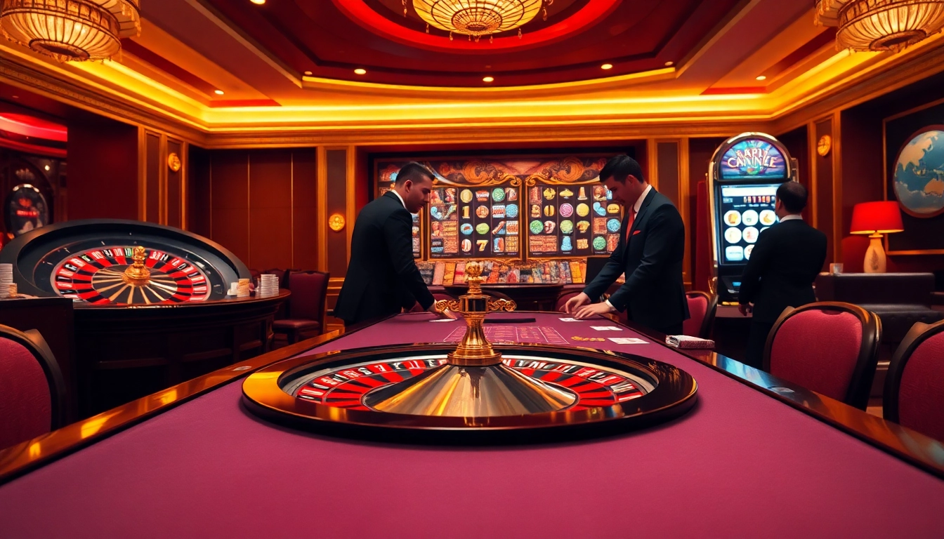 Experience the excitement of betting at 88xx's luxurious casino with interactive tables and vibrant atmosphere.