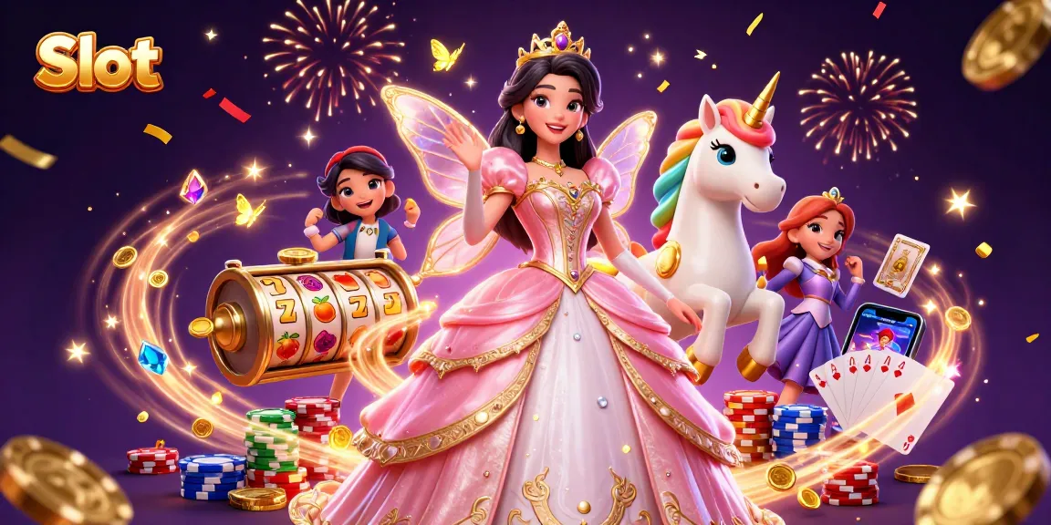 Spin the slots with luck and excitement in this vibrant casino scene featuring slot reels and beautiful characters.