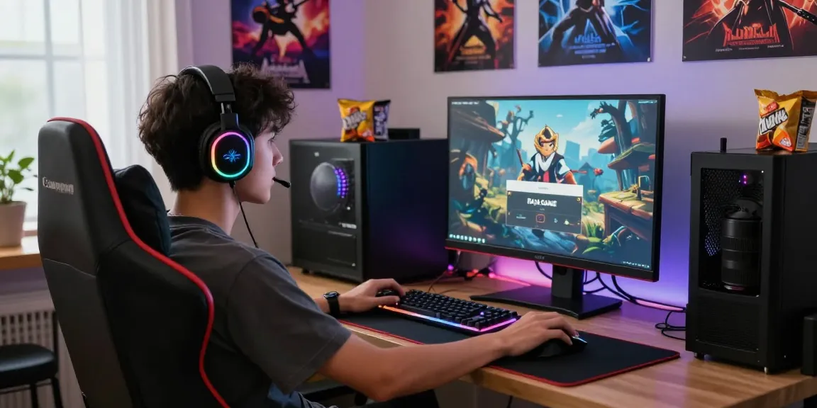Activate your Raja Game login at this vibrant gamer setup with advanced gear and colorful lighting.